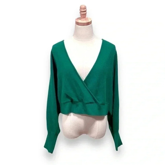 NWT Anthropologie Maeve Cashmere The Surplus Sweater Kelly Green Size XL - Picture 1 of 6